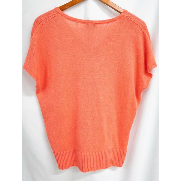 Kinross Orange V-Neck Sweater Soft Knit - Picture 3 of 9